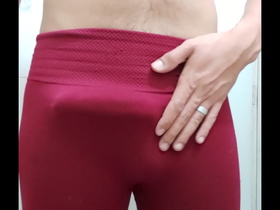 Solo erection big dick leggins